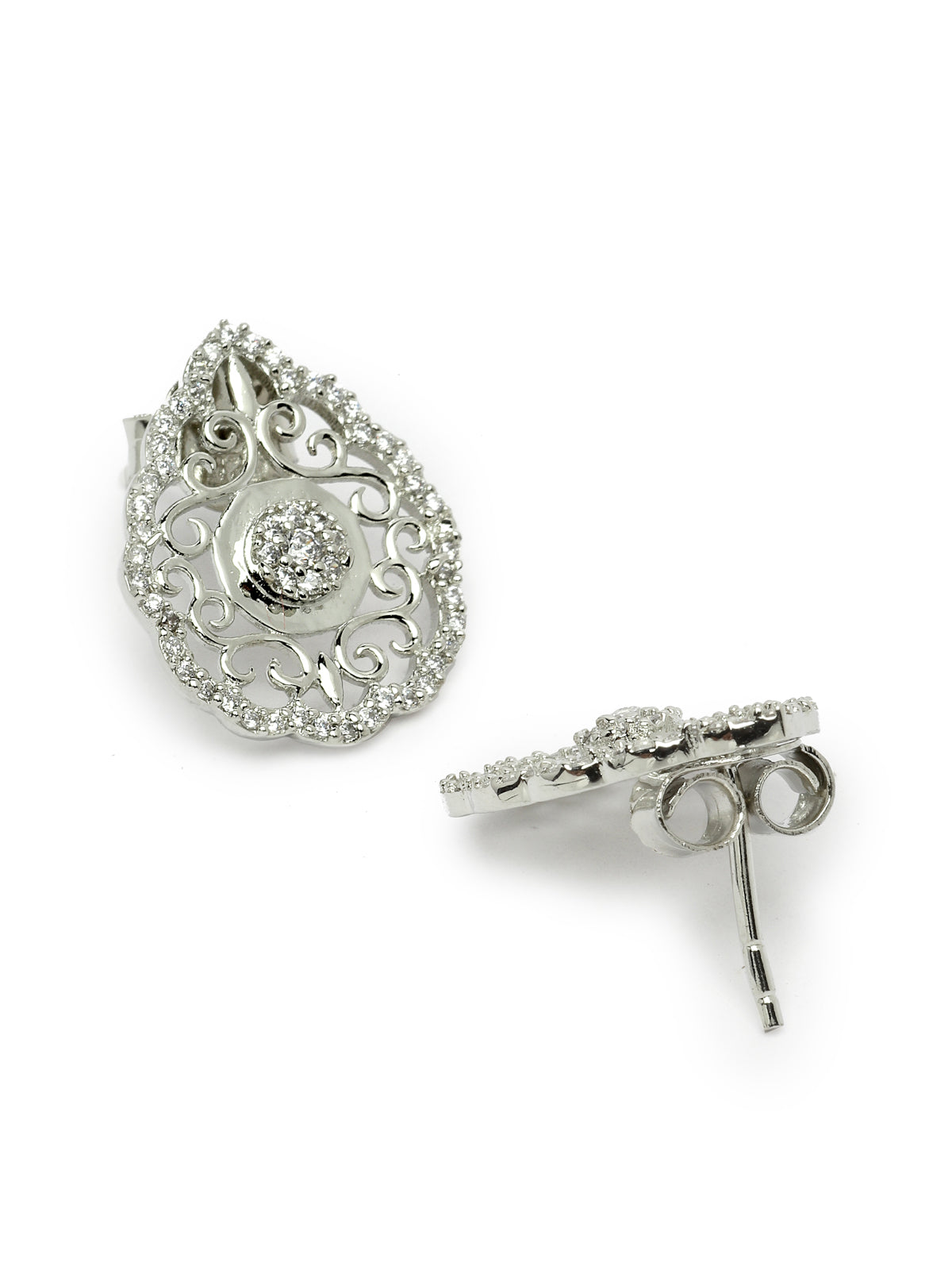 Pissara by Sukkhi Magnificent 925 Sterling Silver Filigree Shaped Cubic Zirconia Pendant Set For Women & Girls|with Authenticity Certificate, 925 Stamp & 6 Months Warranty PS105219