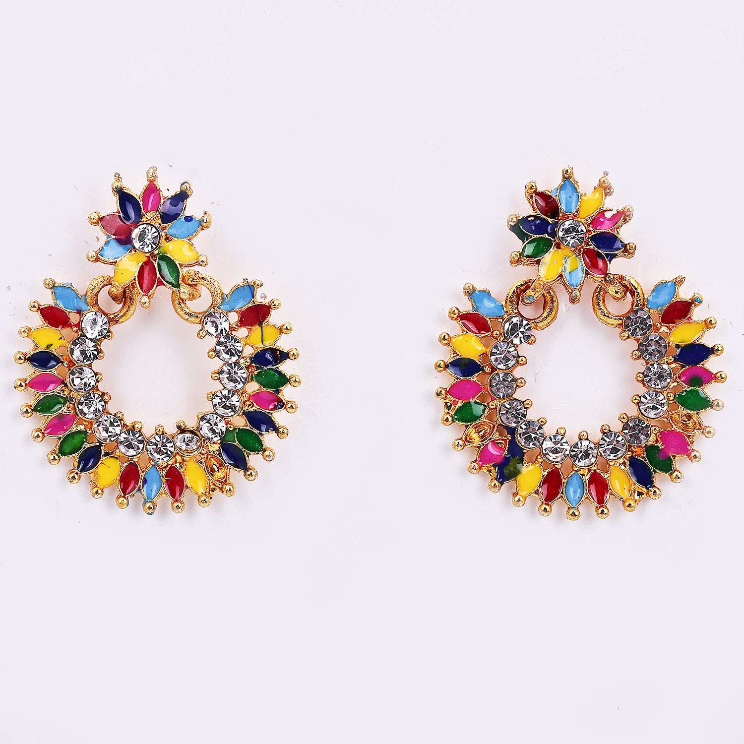 Sukkhi Designer Gold Plated Multicolor Dangler Earring