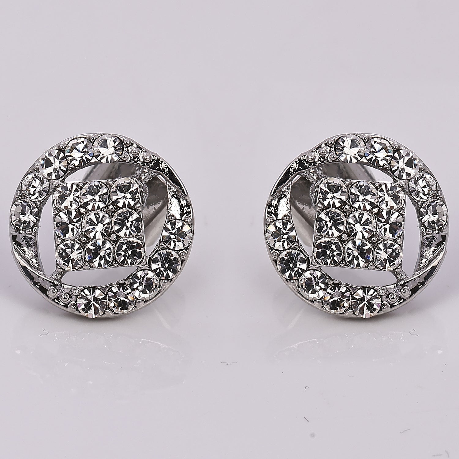 Sukkhi Ethnic Rhodium Silver Studs Earring for Women