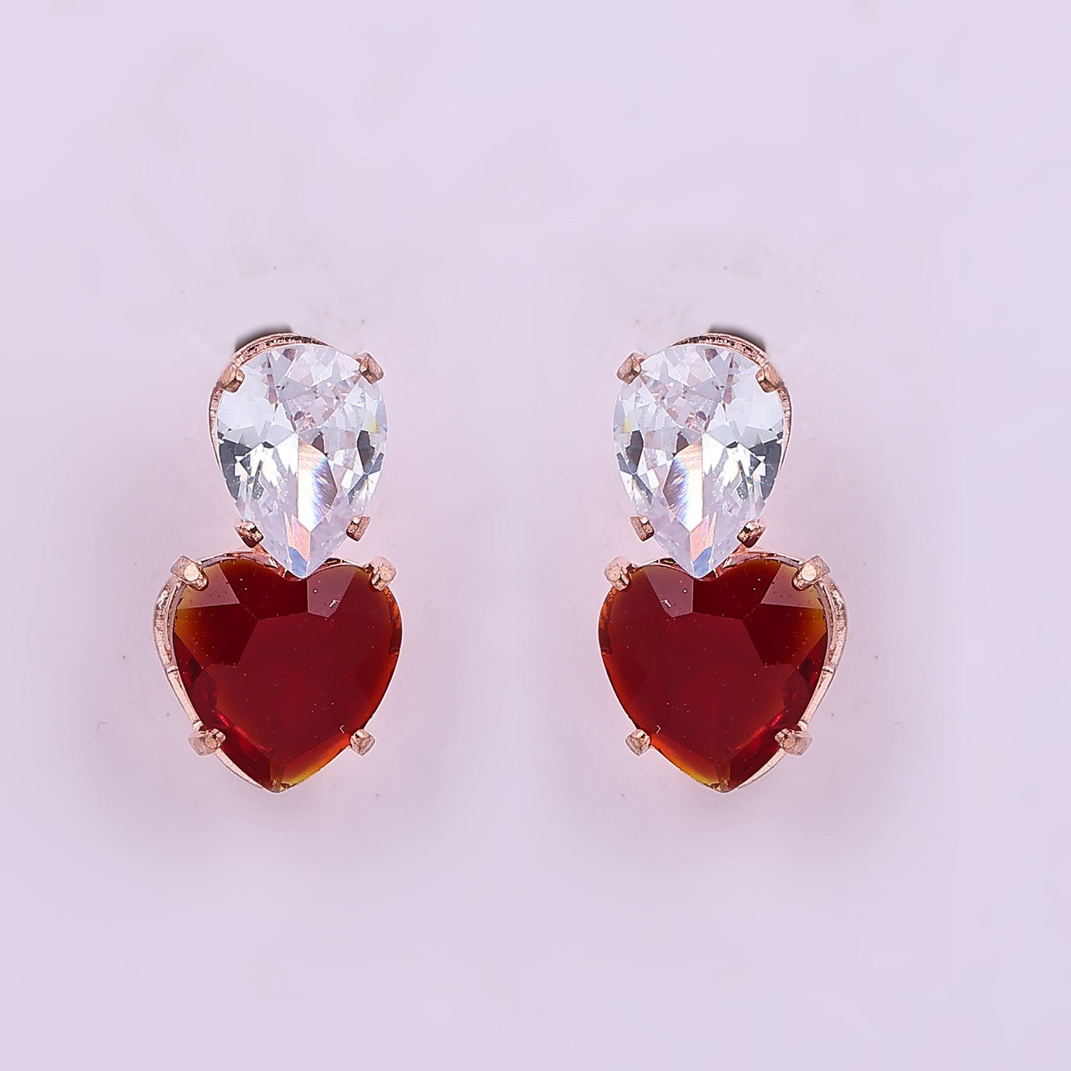 Sukkhi Stylish Gold Plated Heart Earring for Women
