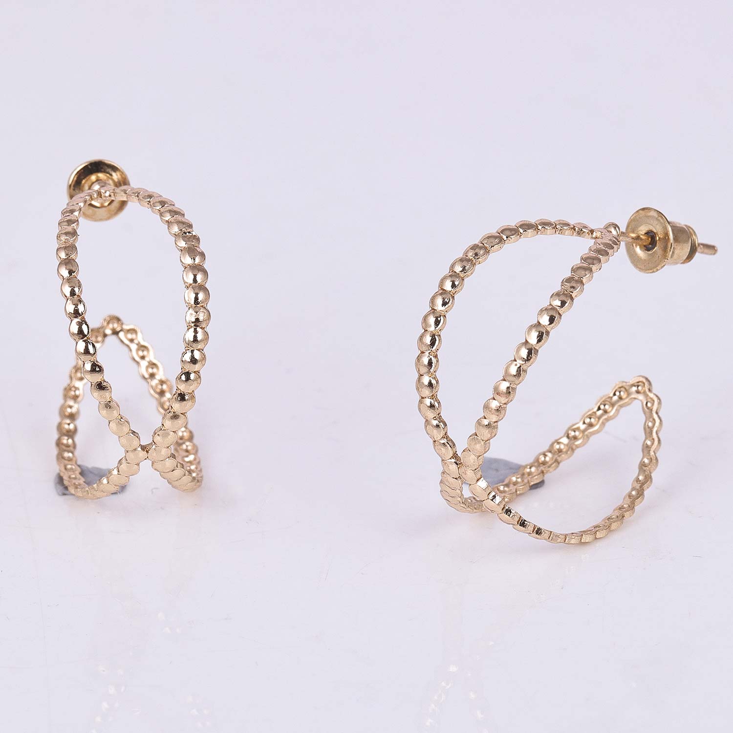 Sparkling Gold Plated Half Hoop Earring Jewellery for Women
