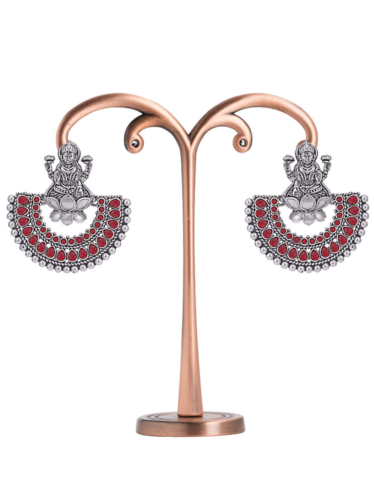 Sukkhi Adorable Oxidised Goddess Laxmi Chandbali Earring for Women SKR56761