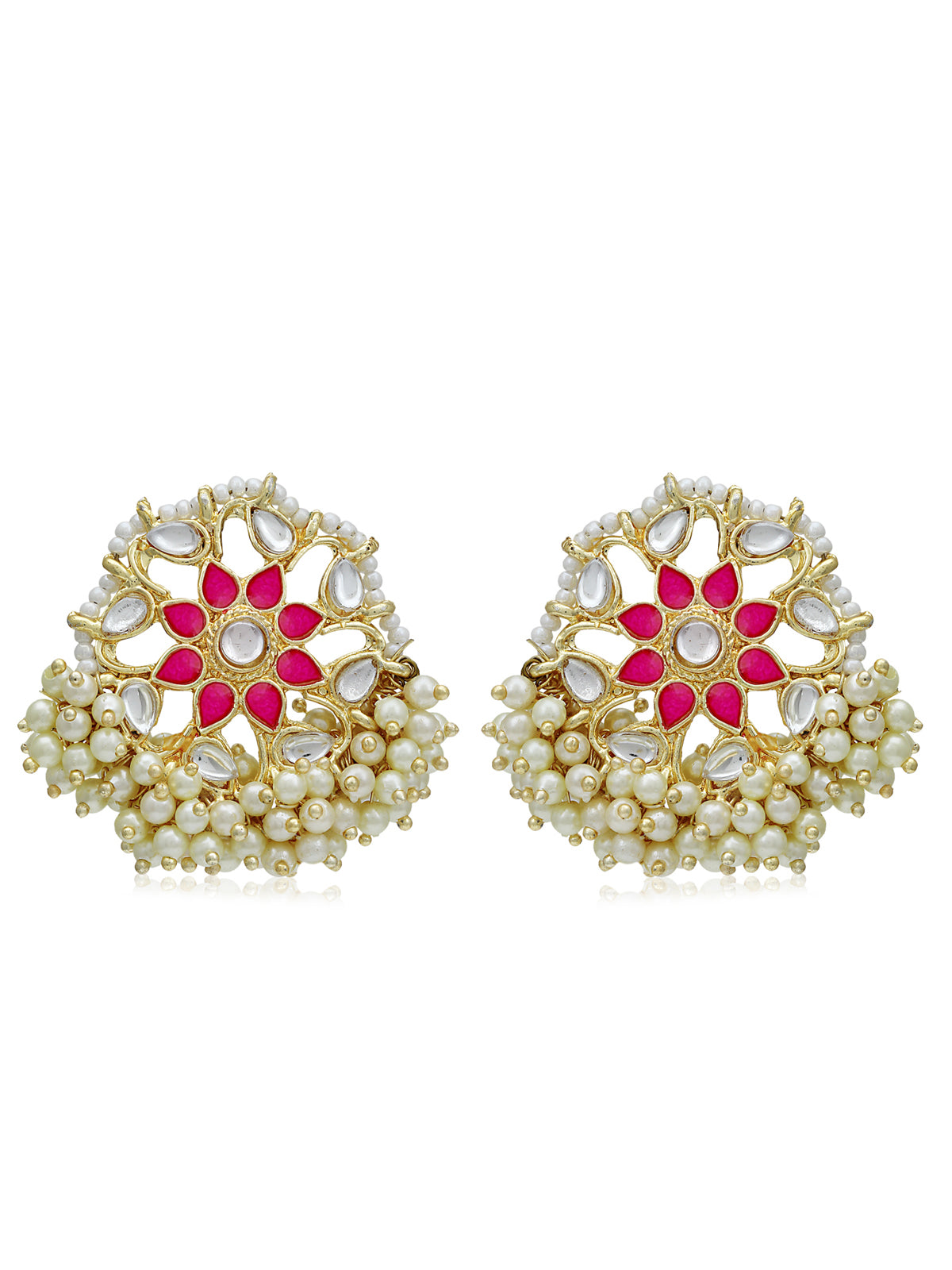 Sukkhi Trendy Gold Plated Kundan & Pearl Stud Earring for Women SKR56769