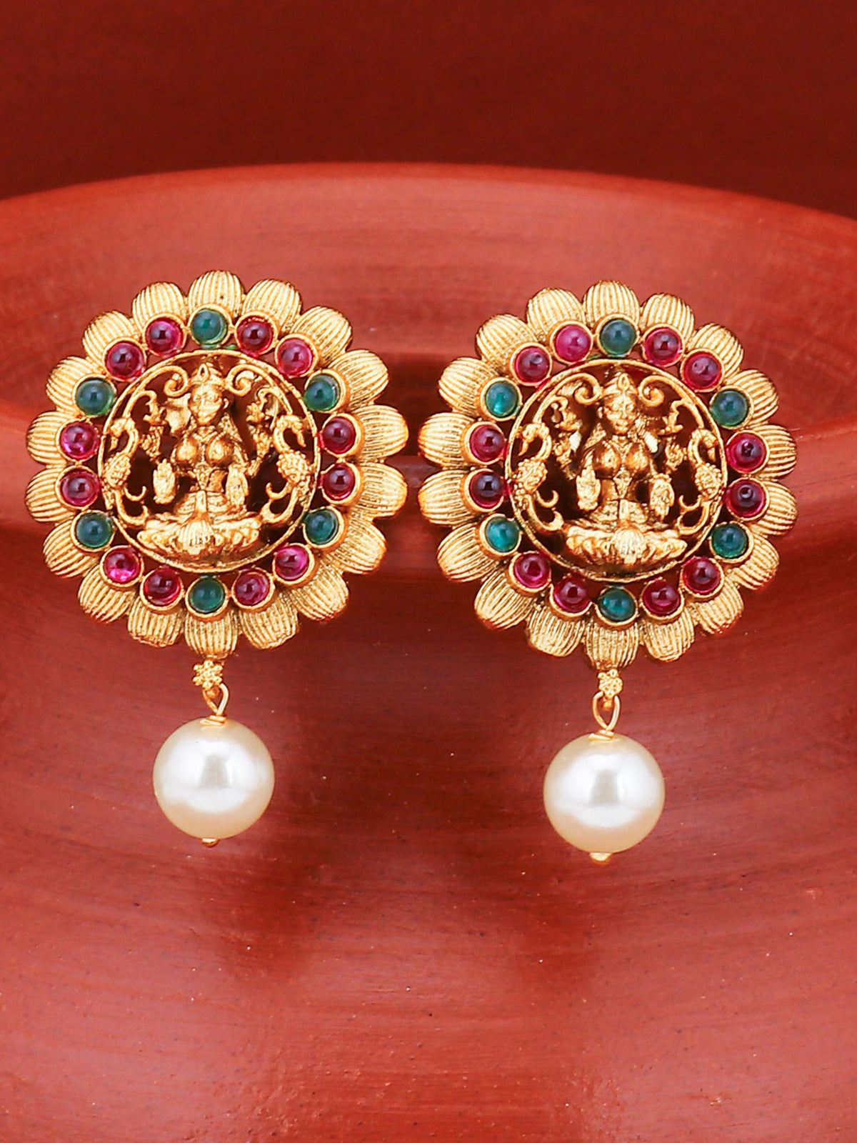 Sukkhi Sober Gold Plated Goddess Laxmi Earring for Women SKR56796