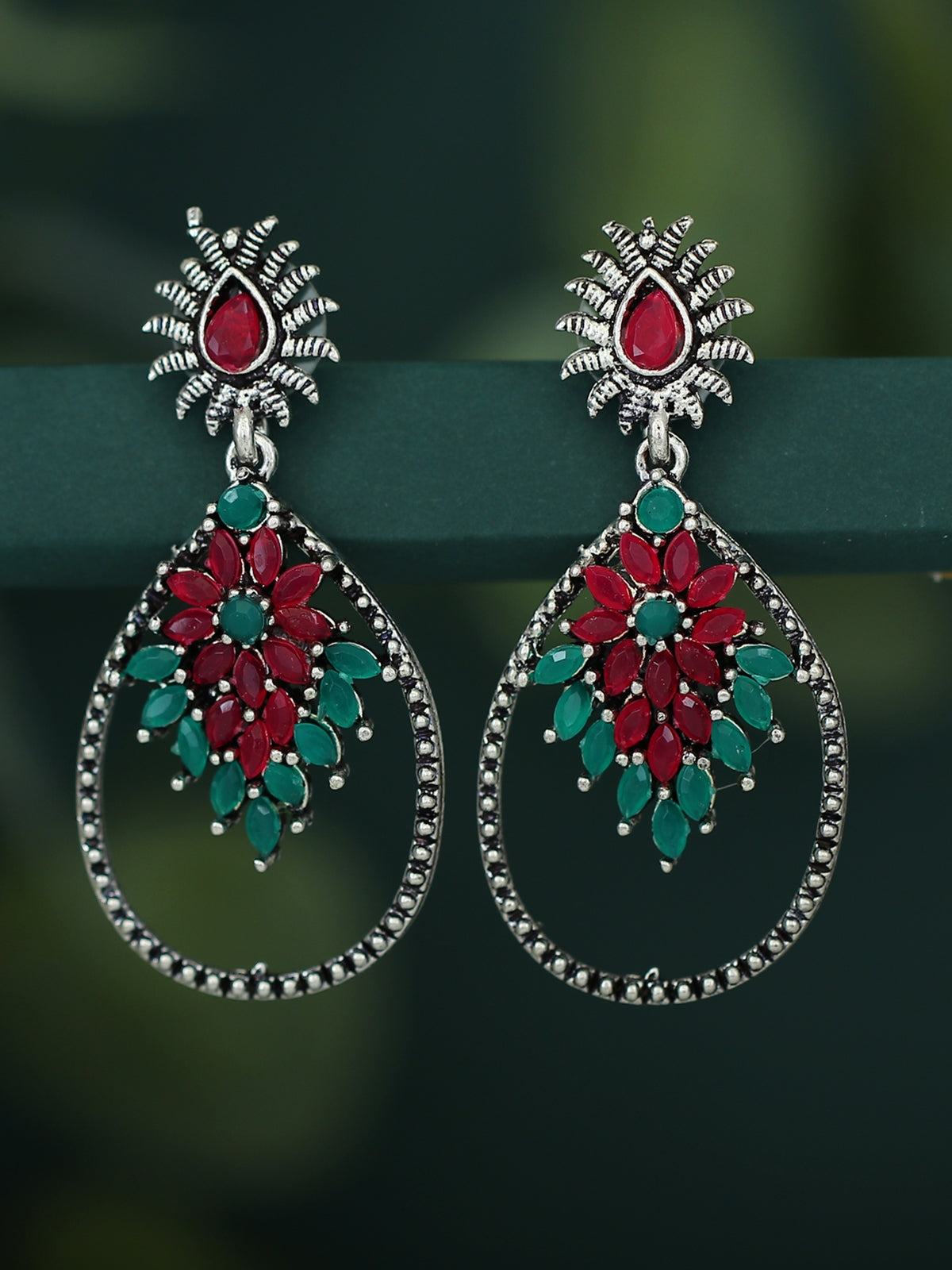 Sukkhi Glimmery Oxidised Floral Dangle Earring For Women SKR56812
