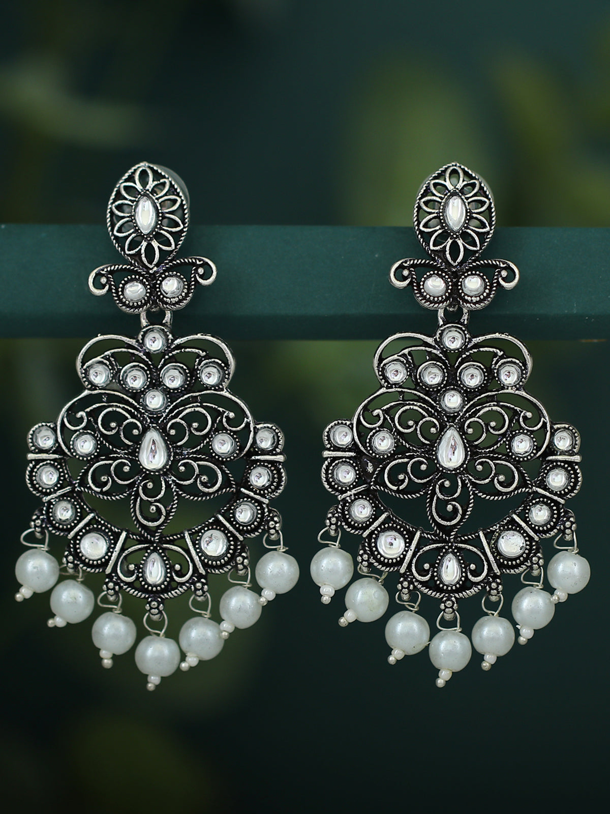 Sukkhi Exotic Oxidised Pearl Chandelier Earring For Women SKR56889