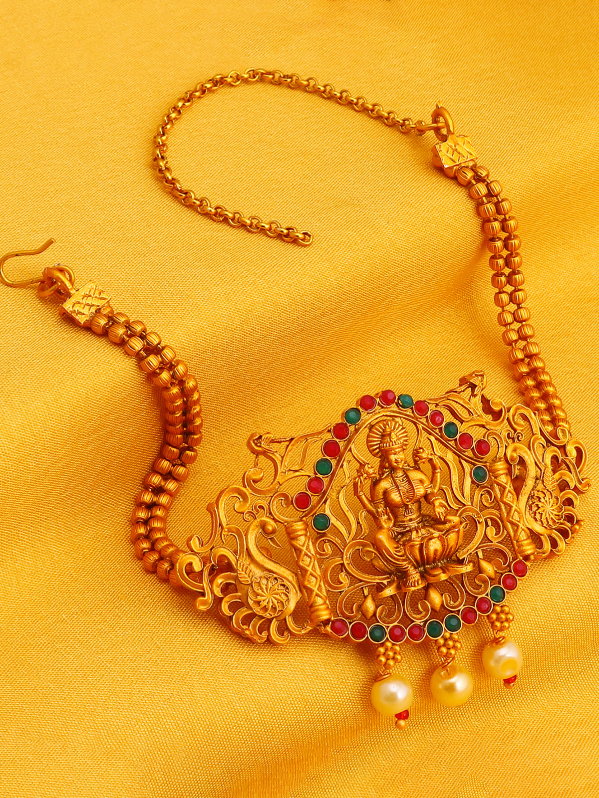 Sukkhi Artistically Pearl Gold Plated Goddess Laxmi Bajuband For Women SKR61663