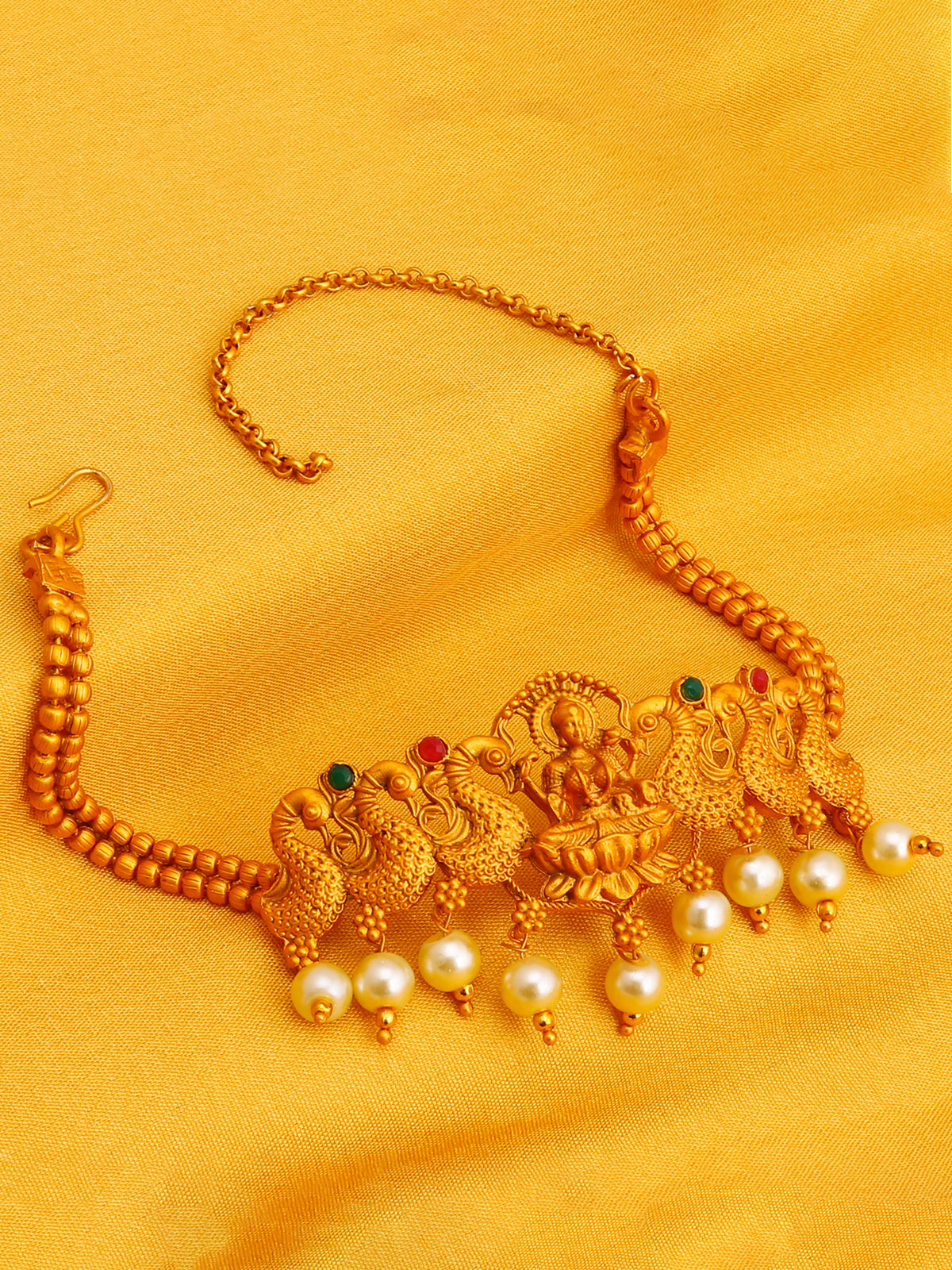 Sukkhi Gorgeous Pearl Gold Plated Goddess Laxmi Bajuband for Women SKR61665