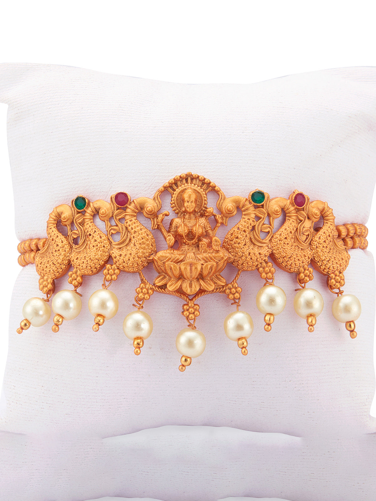 Sukkhi Gorgeous Pearl Gold Plated Goddess Laxmi Bajuband for Women SKR61665