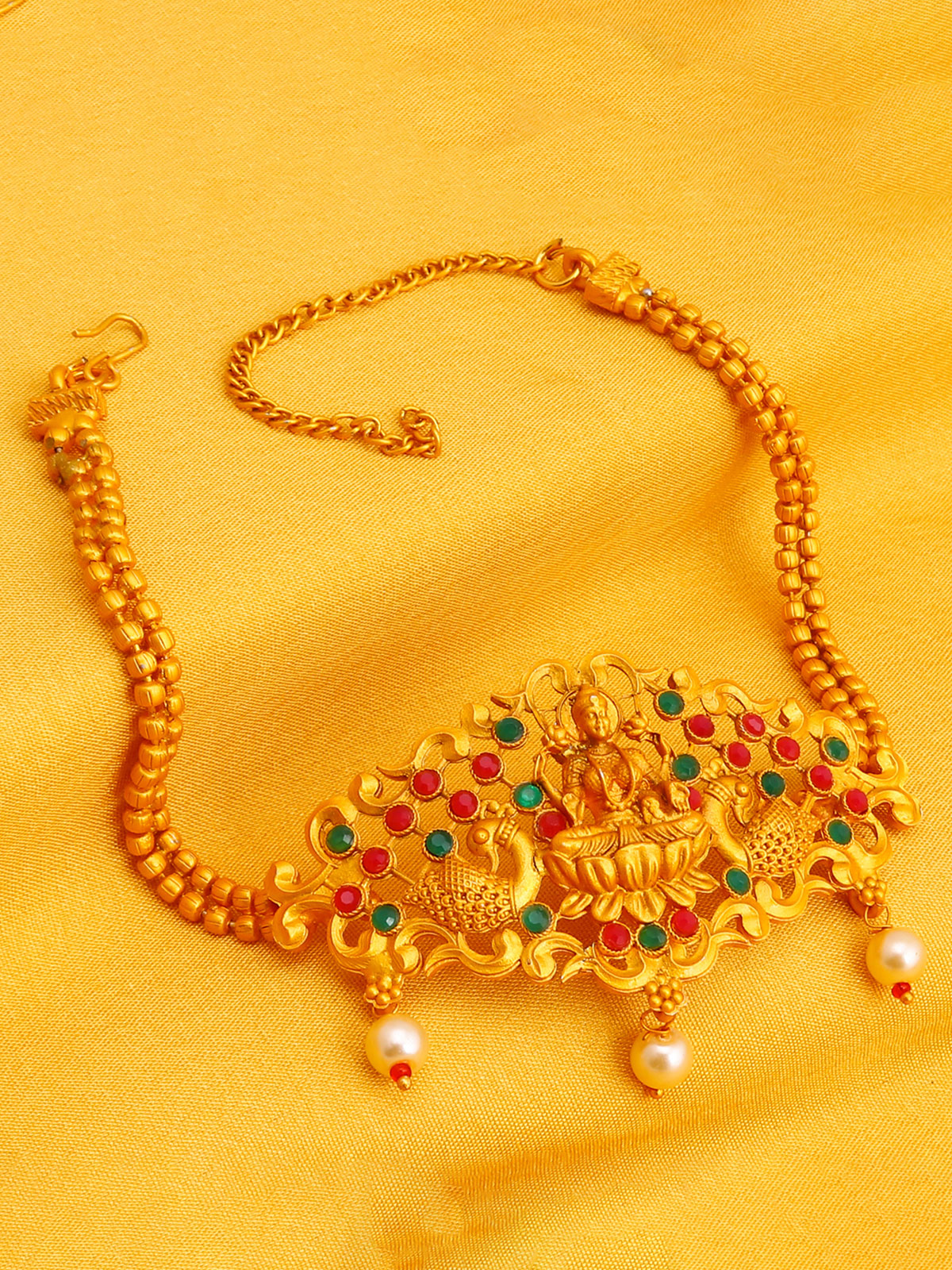 Sukkhi Sensational Pearl Gold Plated Goddess Laxmi Bajuband for Women SKR61666