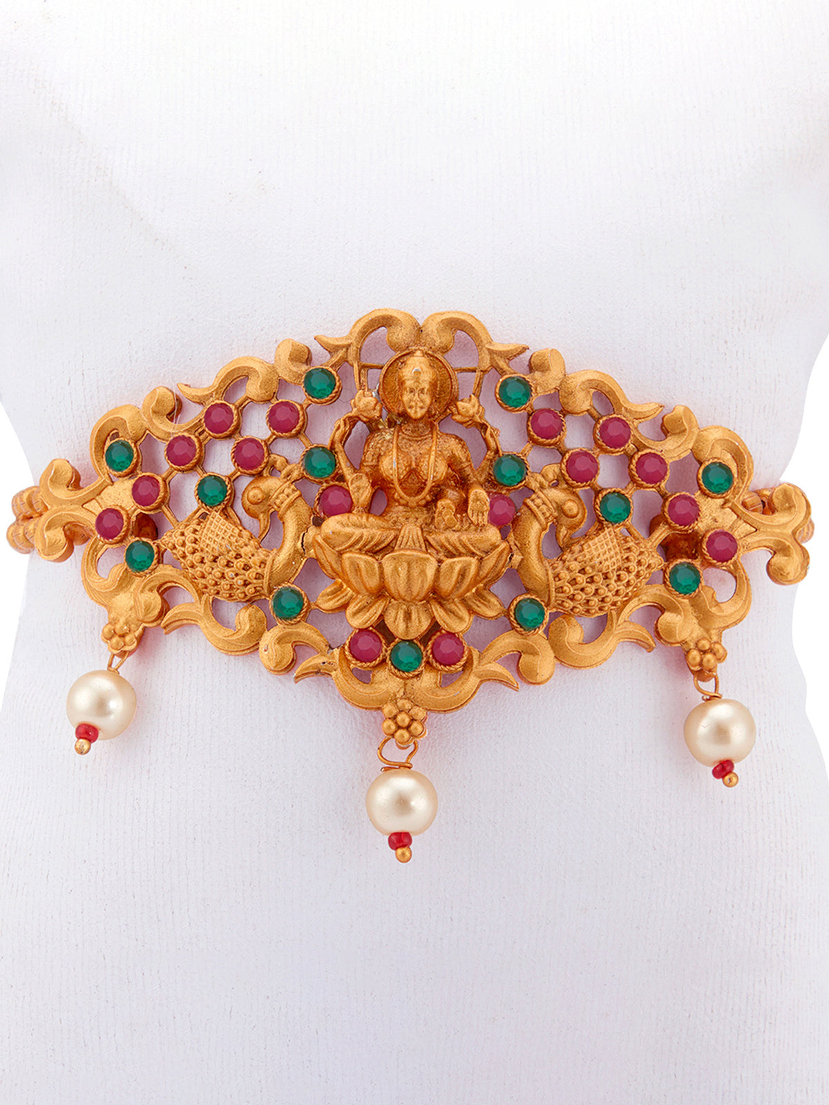 Sukkhi Sensational Pearl Gold Plated Goddess Laxmi Bajuband for Women SKR61666