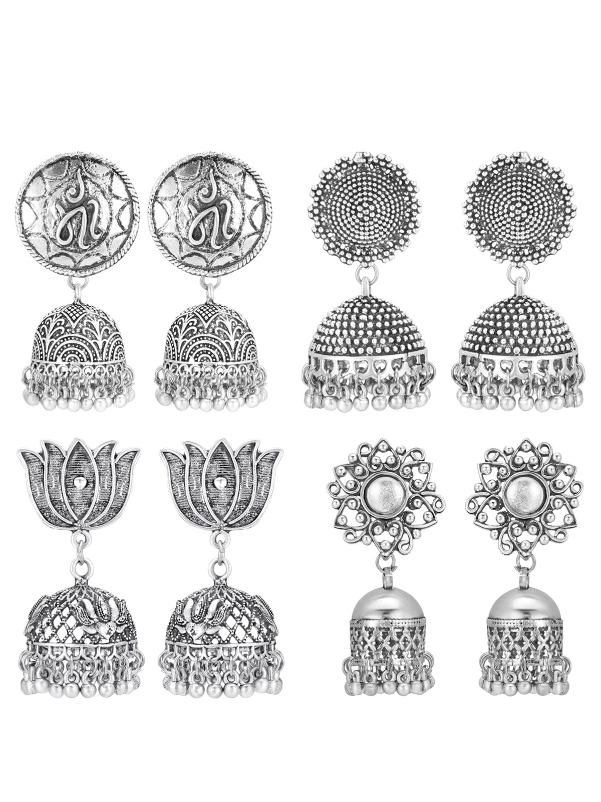 Sukkhi Elegant Pair of 4 Oxidised Earring Combo for Women (SKR73274) SKR73274