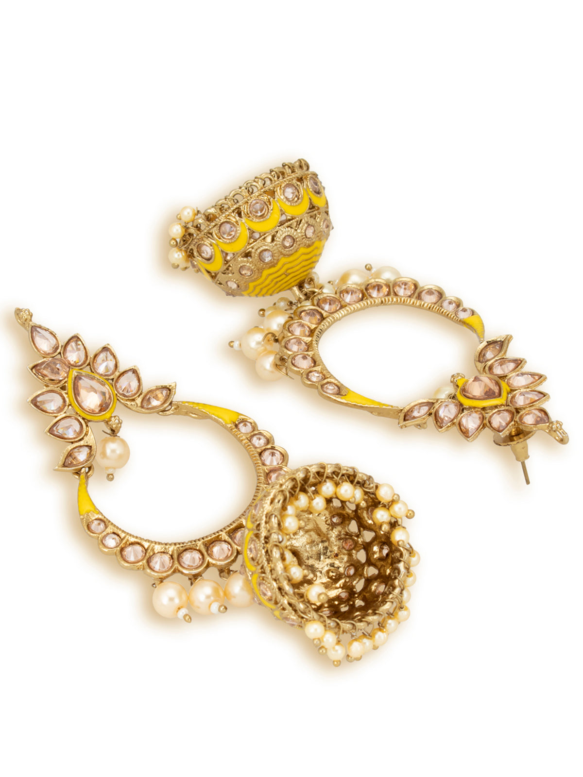 Sukkhi Glorious LCT Gold Plated Pearl Meenakari Jhumki Earring for Women SKR73280