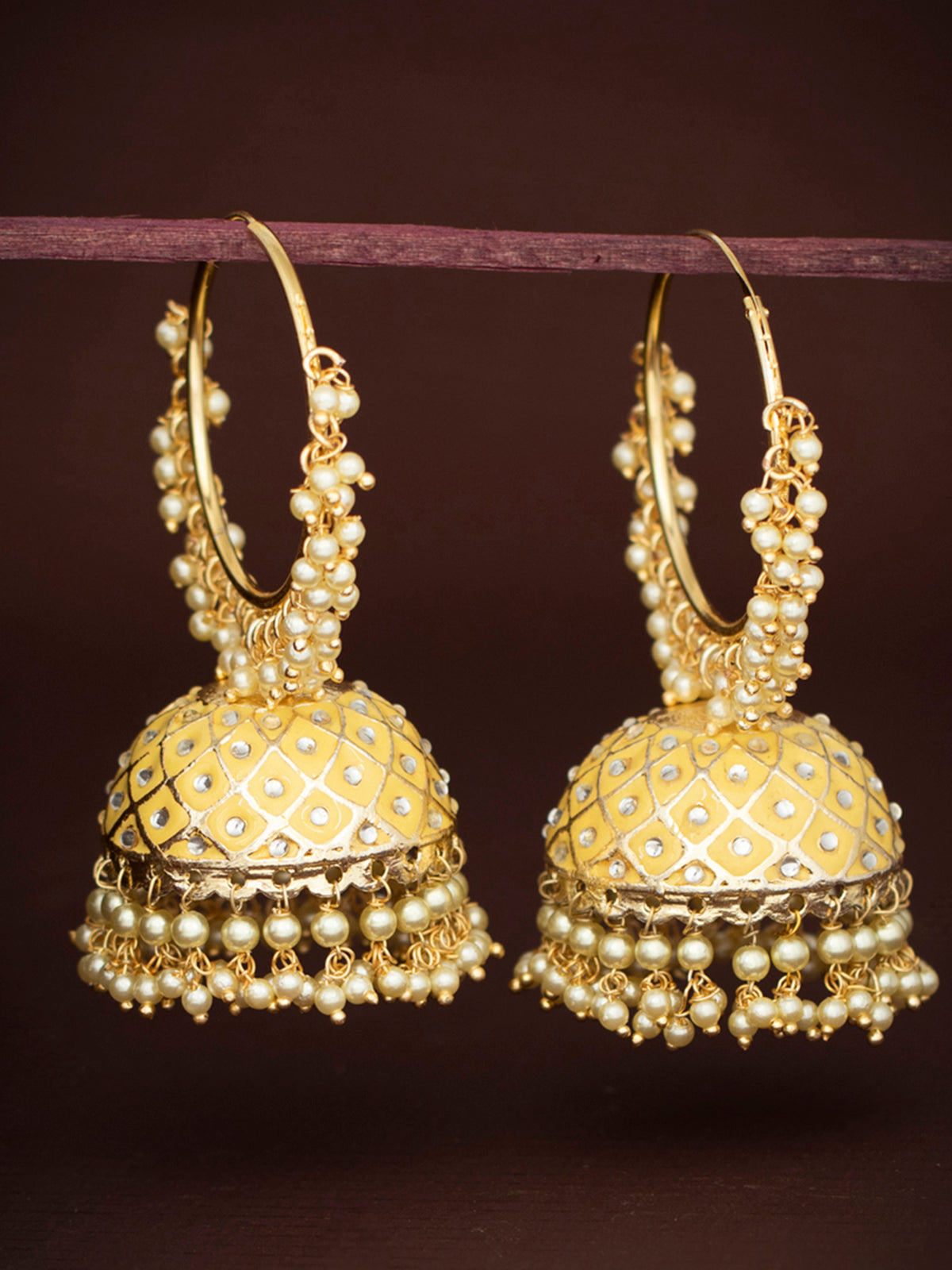 Sukkhi Glimmery Gold Plated Pearl Jhumki Earring for Women SKR73290