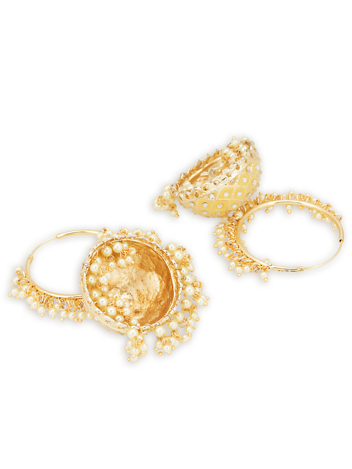 Sukkhi Glimmery Gold Plated Pearl Jhumki Earring for Women SKR73290