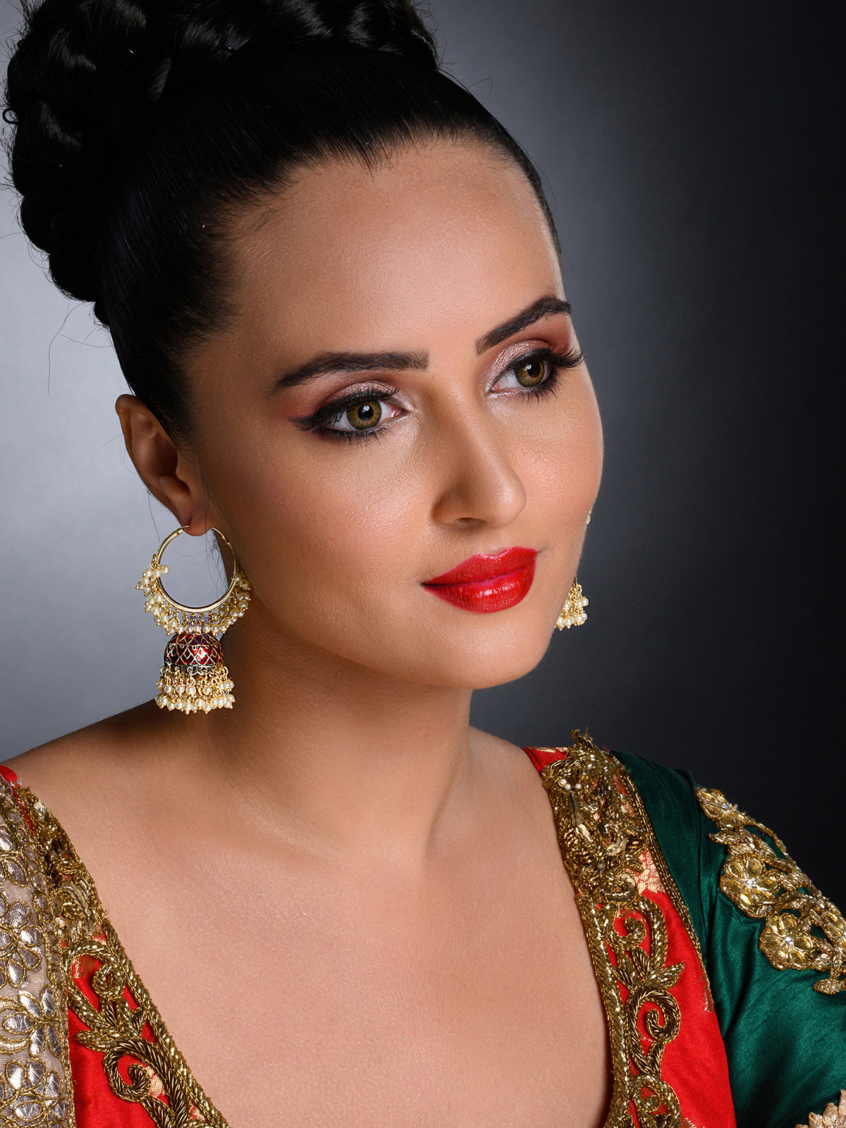 Sukkhi Charming Pearl Gold Plated Meenakari Jumki Earring Set for Women SKR85641