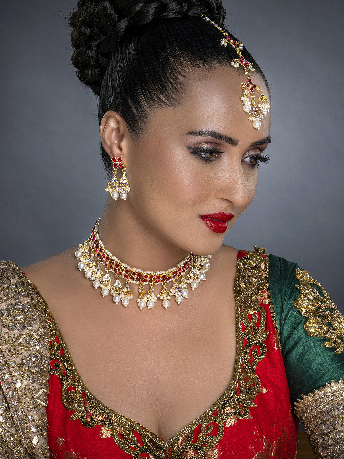 Sukkhi Resplendent Kundan Gold Plated Pearl Choker Necklace Set for Women SKR85688