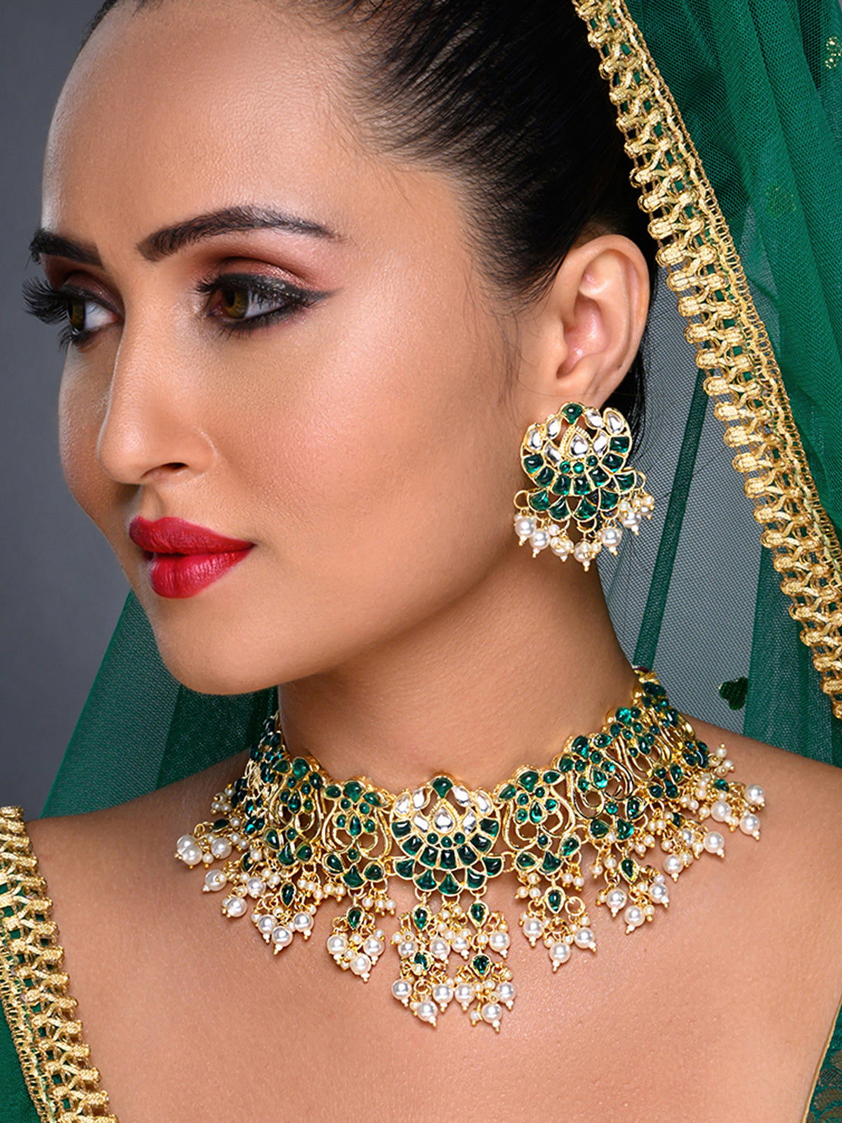 Sukkhi Ravishing Gold Plated Pearl Choker Necklace Set for Women SKR85692