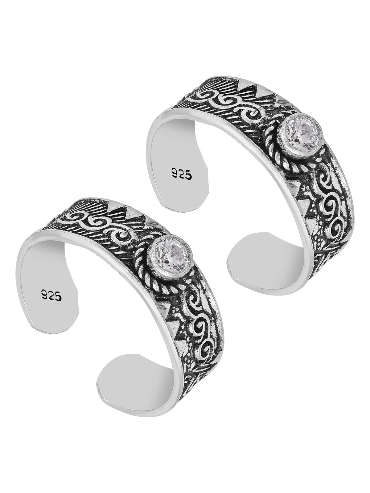 Pissara by Sukkhi Delightful 925 Sterling Silver Toe Rings For Women And Girls|with Authenticity Certificate, 925 Stamp & 6 Months Warranty TR104678