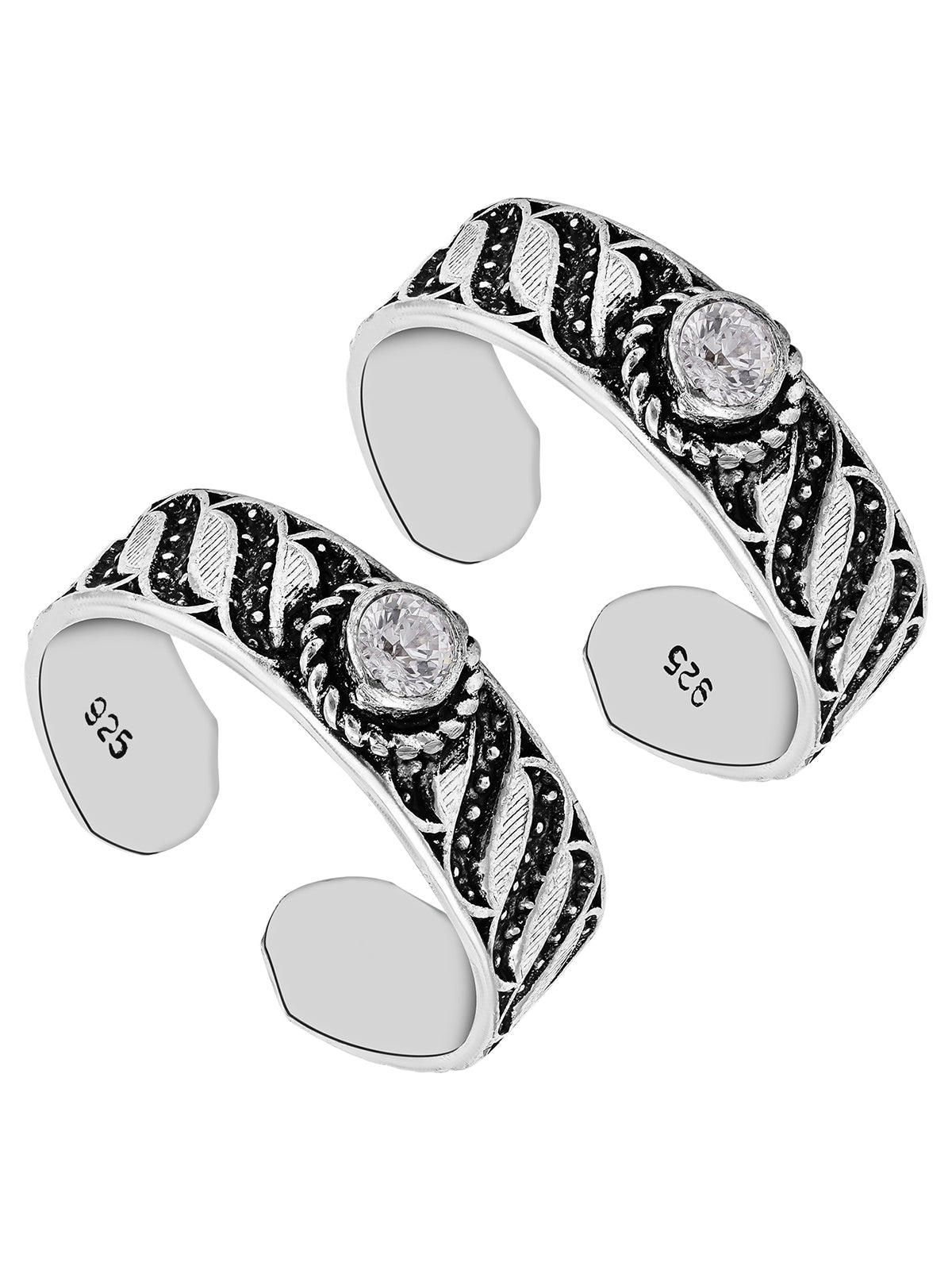 Pissara by Sukkhi Sparkling 925 Sterling Silver Toe Rings For Women And Girls|with Authenticity Certificate, 925 Stamp & 6 Months Warranty TR104679