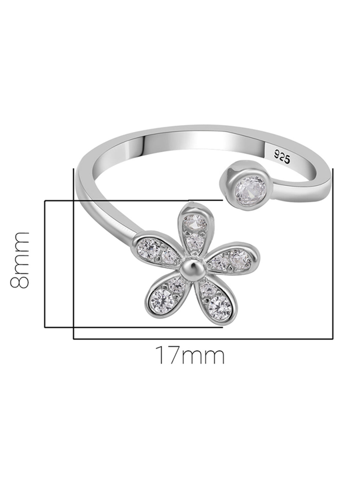 Pissara by Sukkhi Elegant 925 Sterling Silver Cubic Zirconia Toe Rings For Women And Girls|with Authenticity Certificate, 925 Stamp & 6 Months Warranty TR104681