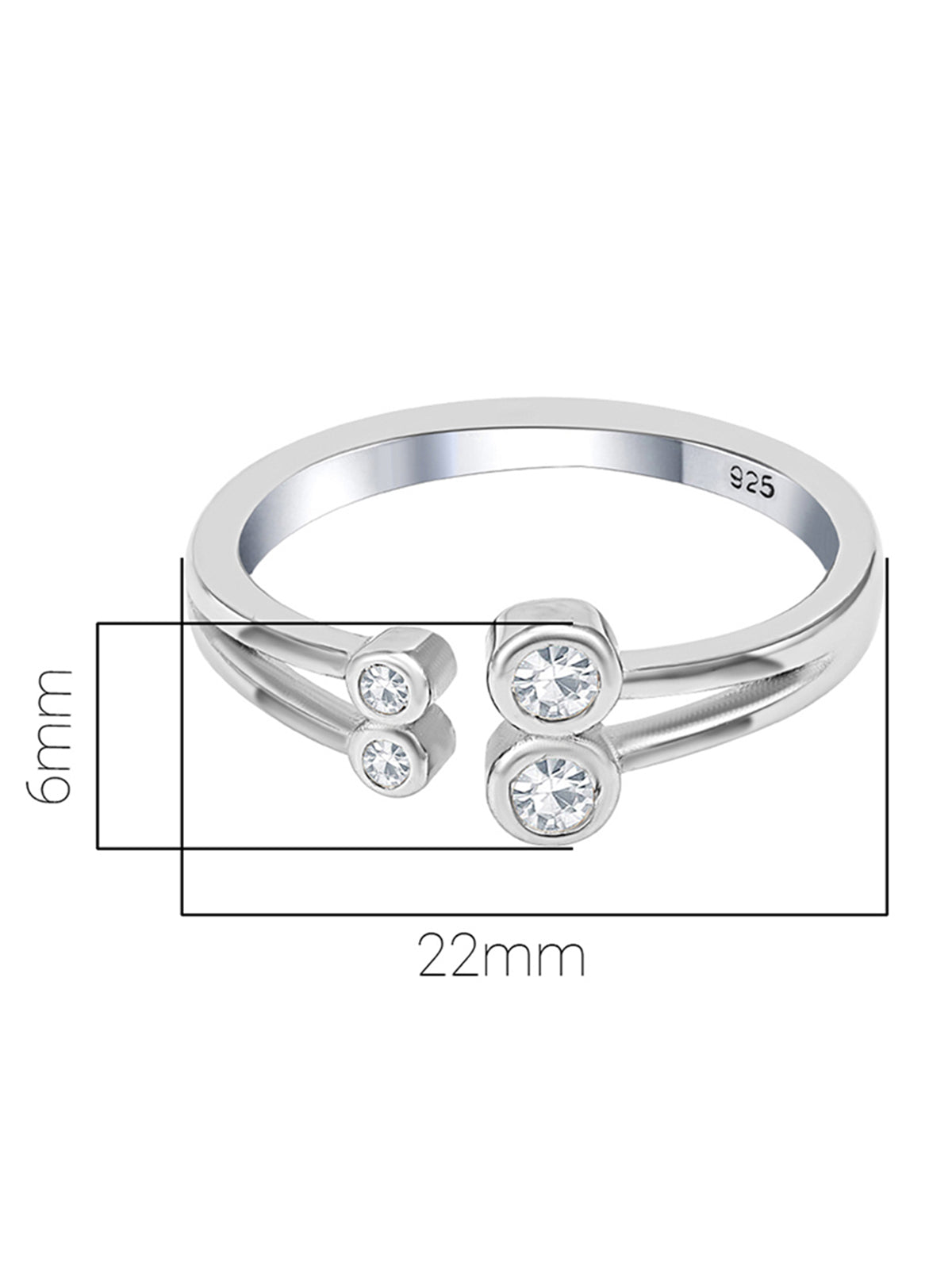 Pissara by Sukkhi Marvelous 925 Sterling Silver Cubic Zirconia Toe Rings For Women And Girls|with Authenticity Certificate, 925 Stamp & 6 Months Warranty TR104684