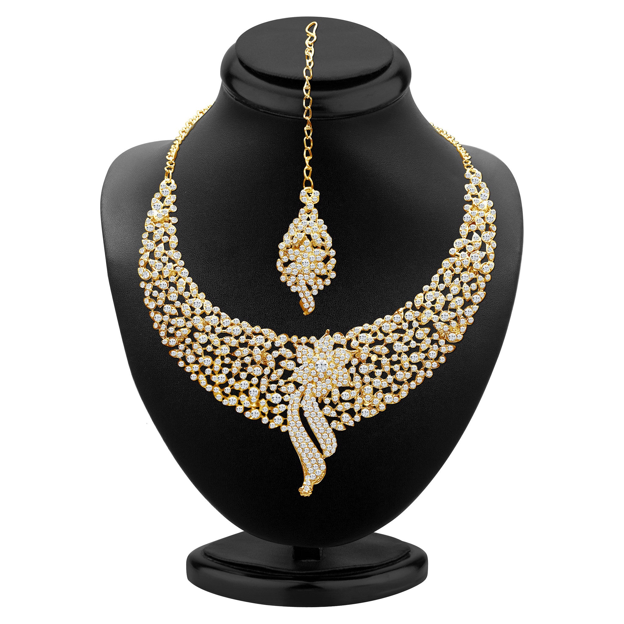 Sukkhi - Kritika Kamra Sleek Gold plated AD Stone Party Wear Necklace Set-3