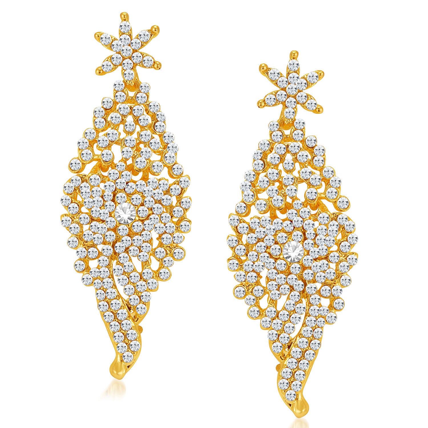 Sukkhi - Kritika Kamra Sleek Gold plated AD Stone Party Wear Necklace Set-6