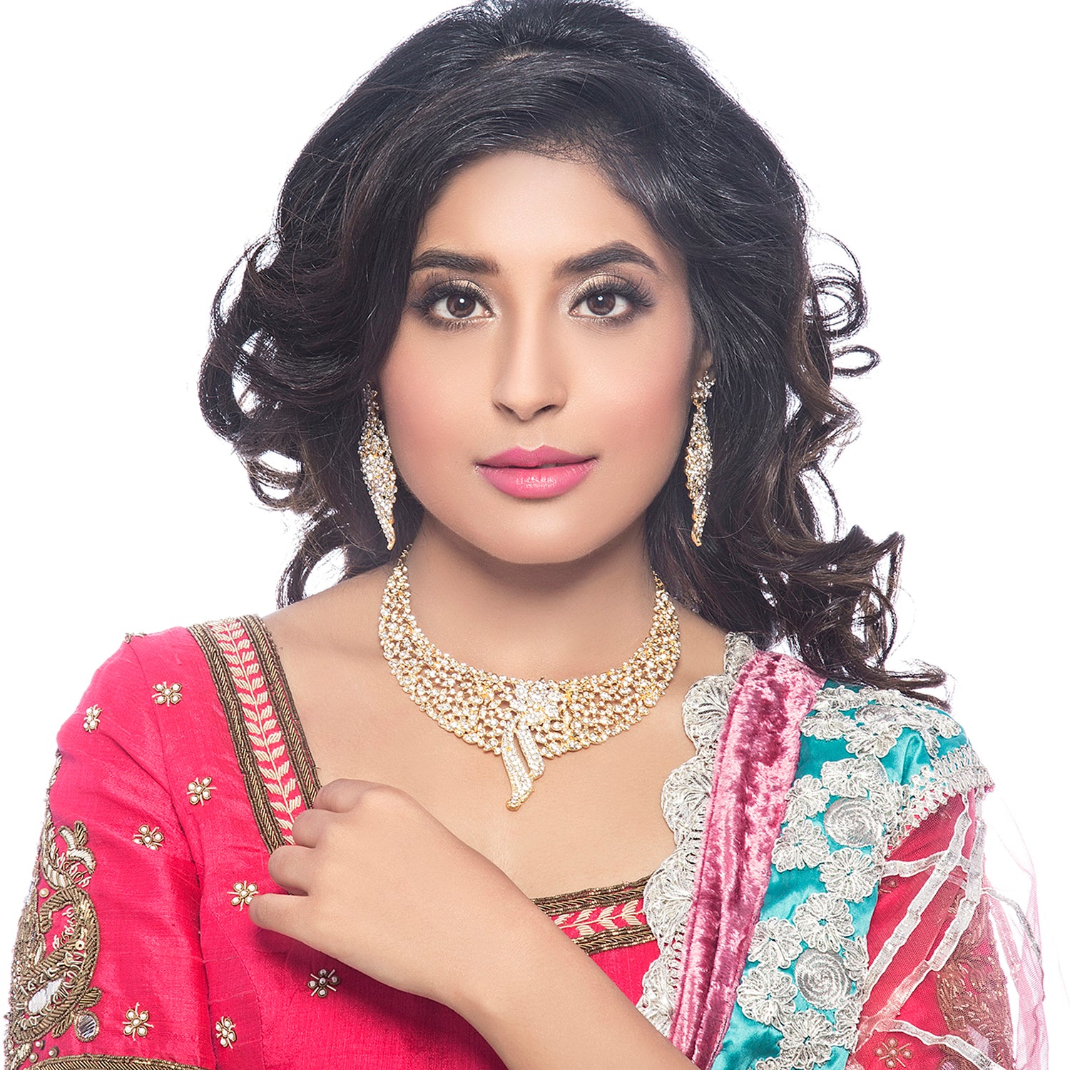 Sukkhi Sleek Gold plated AD Stone Necklace Set