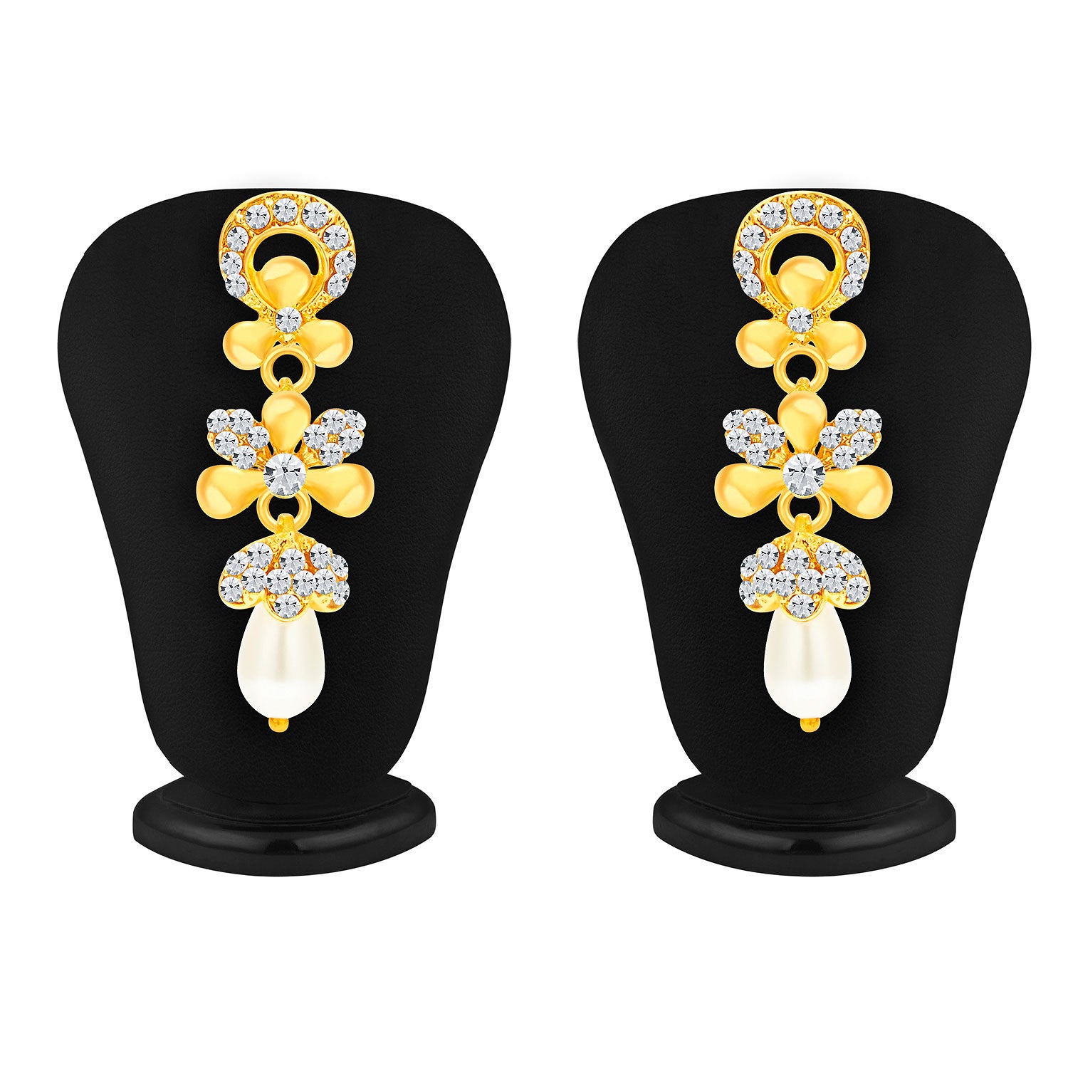 Sukkhi Glittery Gold Plated AD Necklace Set For Women-4