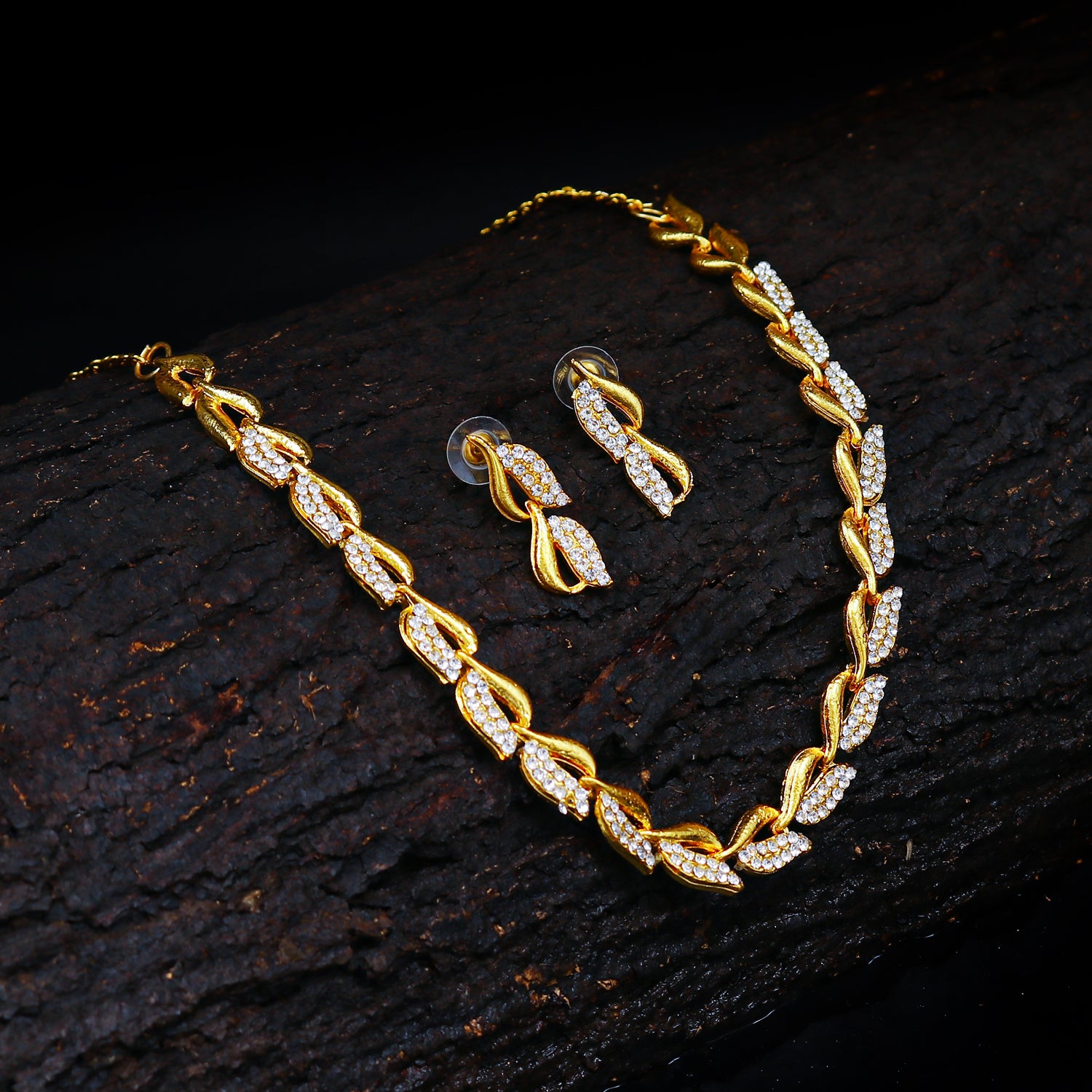 Sukkhi Graceful Gold Plated AD Necklace Set For Women