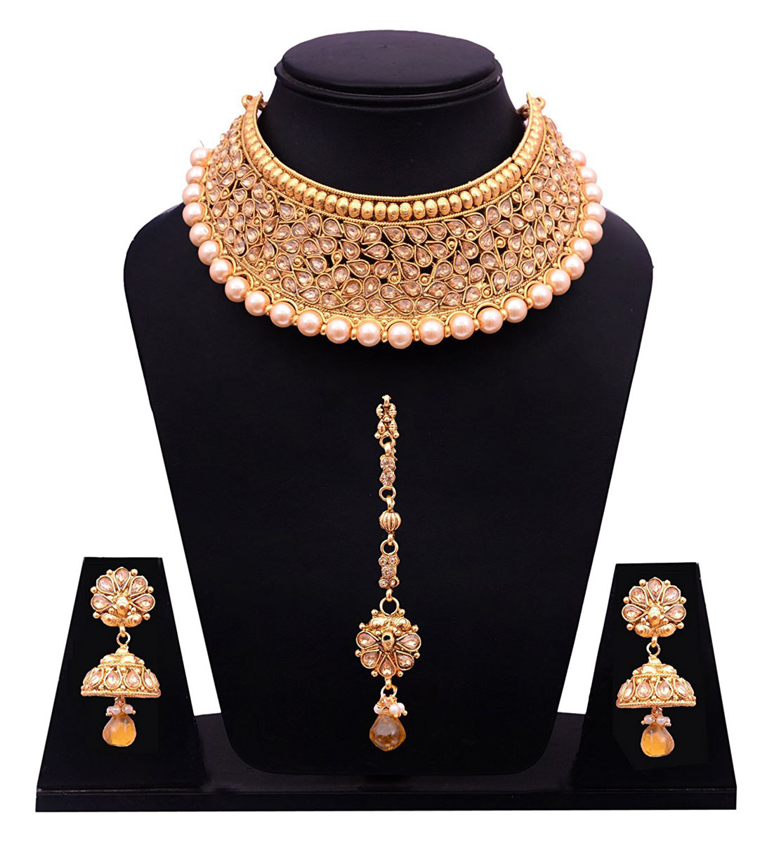 Sukkhi Modish Choker Gold Plated Necklace Set for Women
