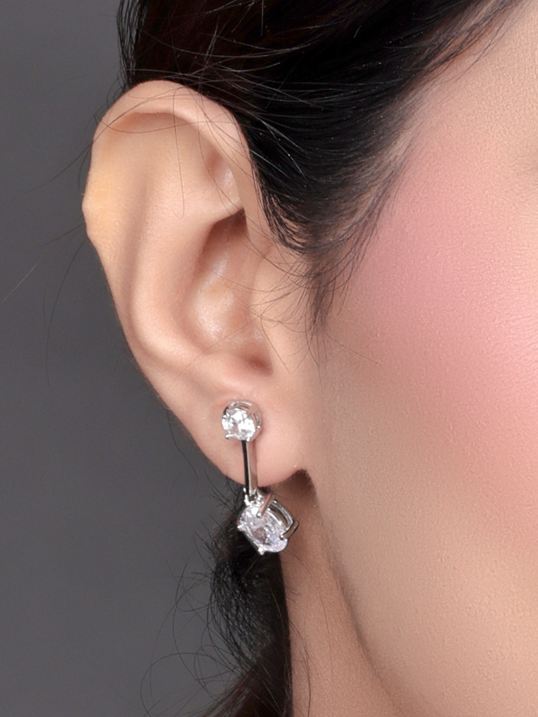 Pissara by Sukkhi Marvelous 925 Sterling Silver Cubic Zirconia Earrings For Women And Girls|with Authenticity Certificate, 925 Stamp & 6 Months Warranty