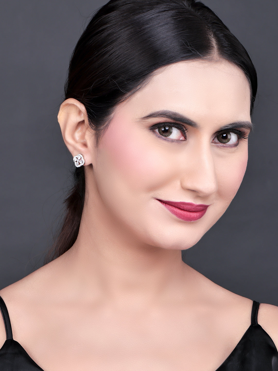 Pissara by Sukkhi Stunning 925 Sterling Silver Cubic Zirconia Earrings For Women And Girls|with Authenticity Certificate, 925 Stamp & 6 Months Warranty