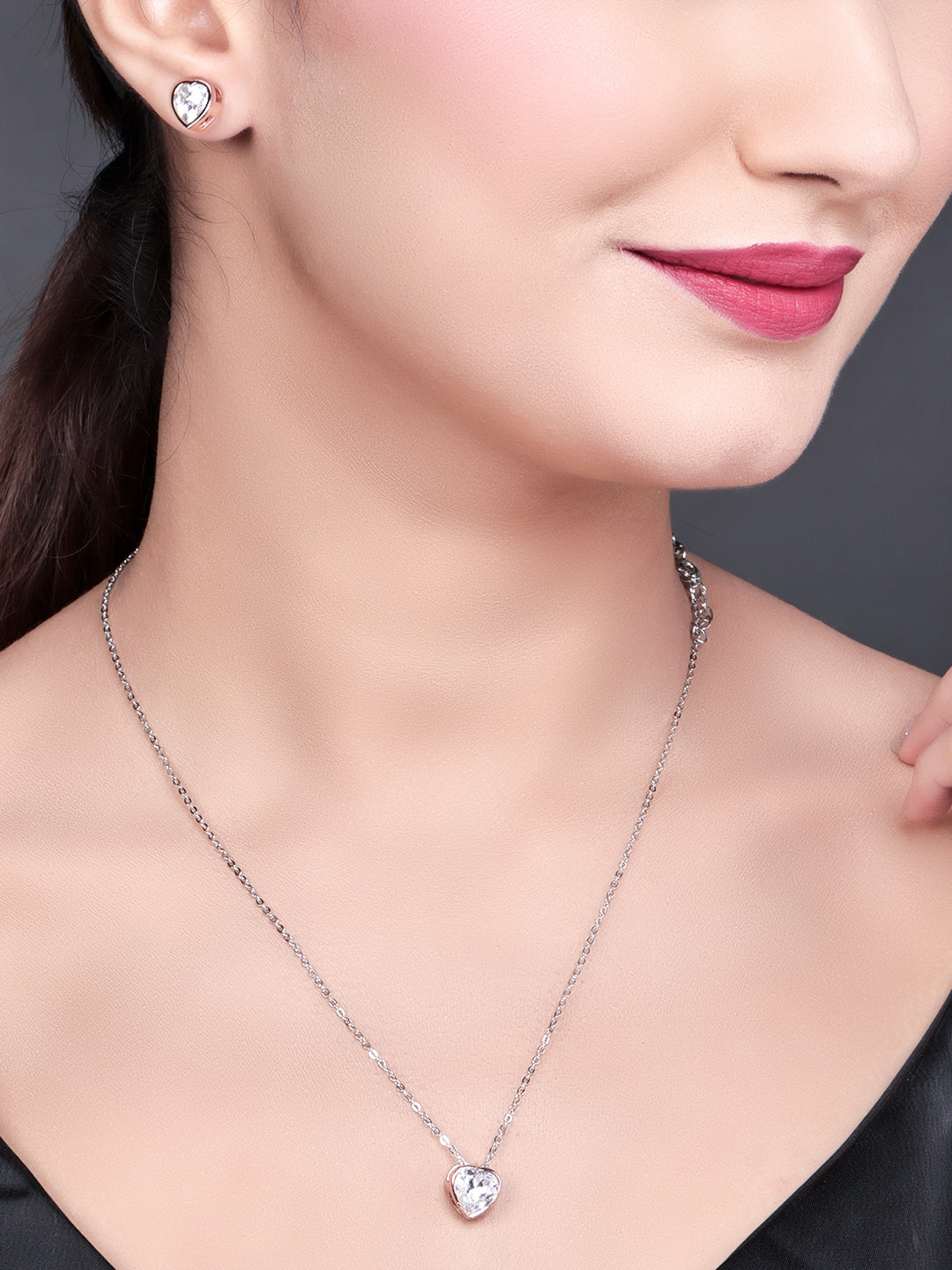 Pissara by Sukkhi Brilliant 925 Sterling Silver Cubic Zirconia Pendant Set For Women And Girls|with Authenticity Certificate, 925 Stamp & 6 Months Warranty