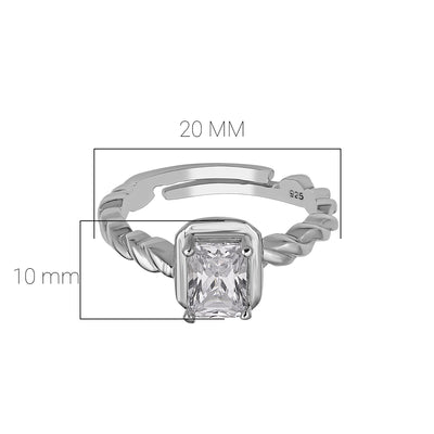Pissara by Sukkhi Sparkling 925 Sterling Silver Cubic Zirconia Finger Ring For Women And Girls|with Authenticity Certificate, 925 Stamp & 6 Months Warranty