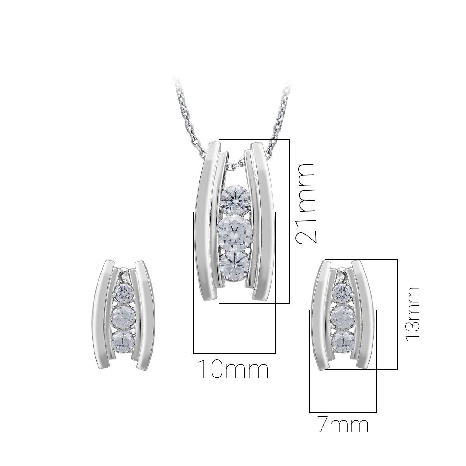 Pissara by Sukkhi Trendy 925 Sterling Silver Cubic Zirconia Pendant Set For Women And Girls|with Authenticity Certificate, 925 Stamp & 6 Months Warranty