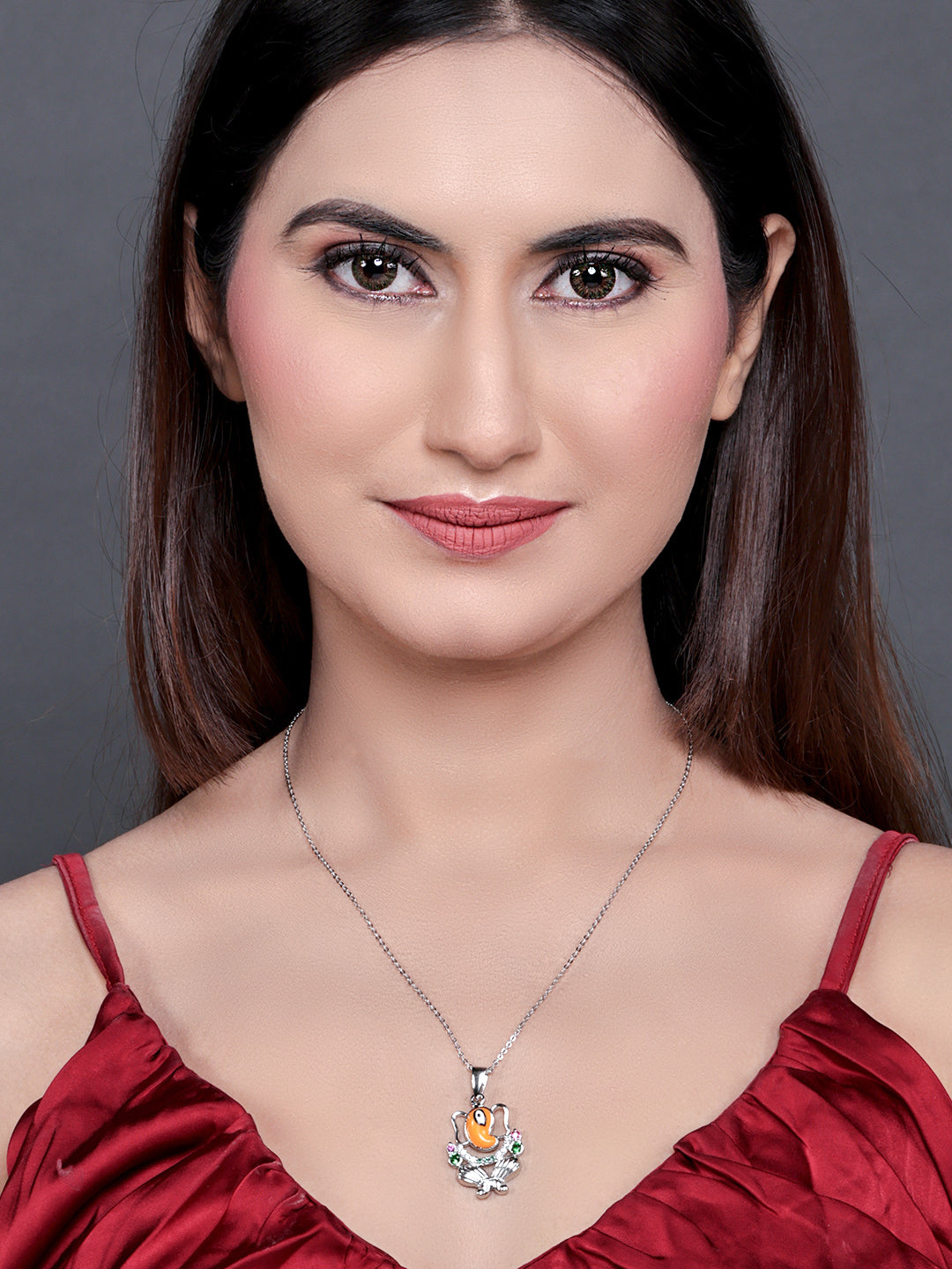 Pissara by Sukkhi Gleaming 925 Sterling Silver Cubic Zirconia Pendant With Chain For Women And Girls|with Authenticity Certificate, 925 Stamp & 6 Months Warranty