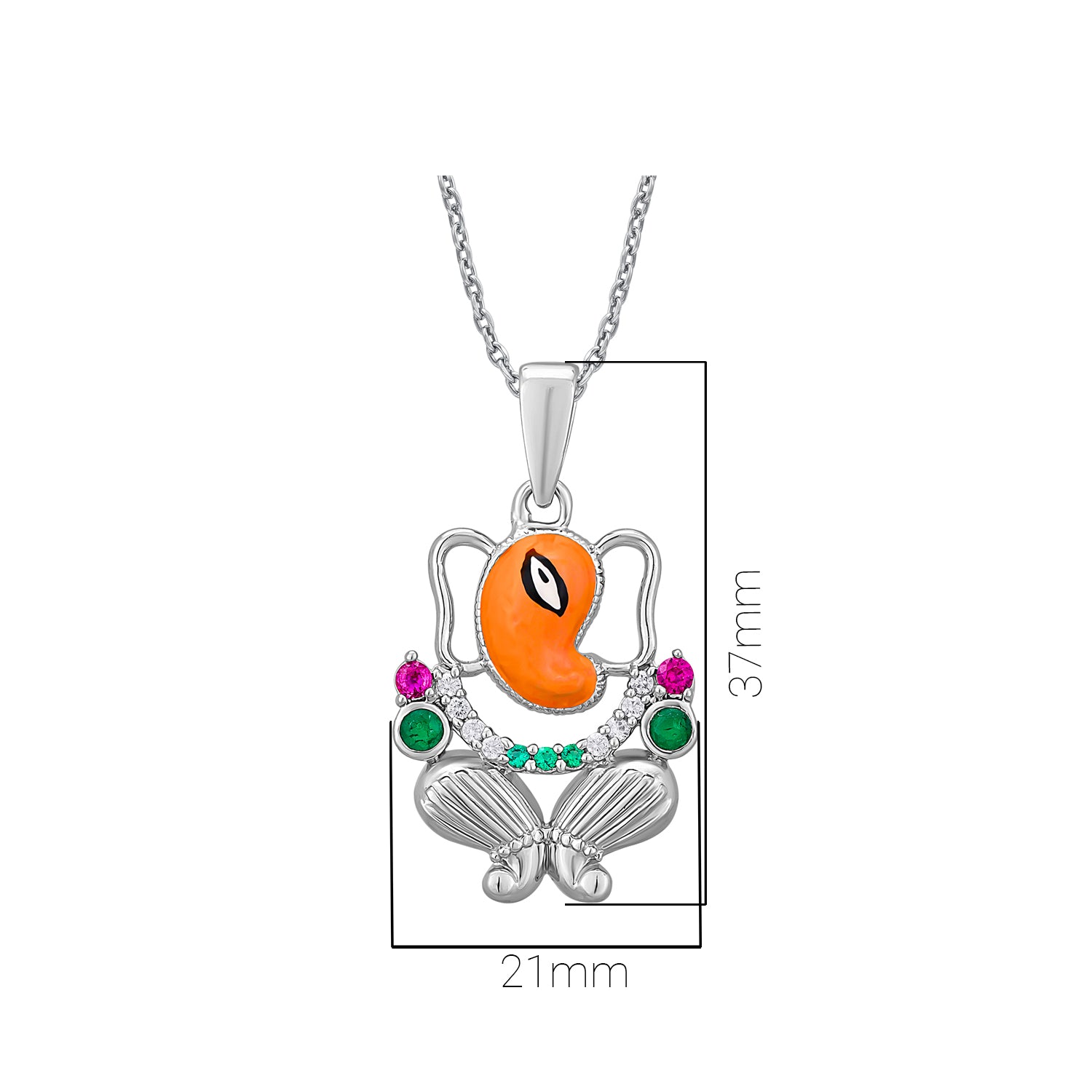 Pissara by Sukkhi Gleaming 925 Sterling Silver Cubic Zirconia Pendant With Chain For Women And Girls|with Authenticity Certificate, 925 Stamp & 6 Months Warranty