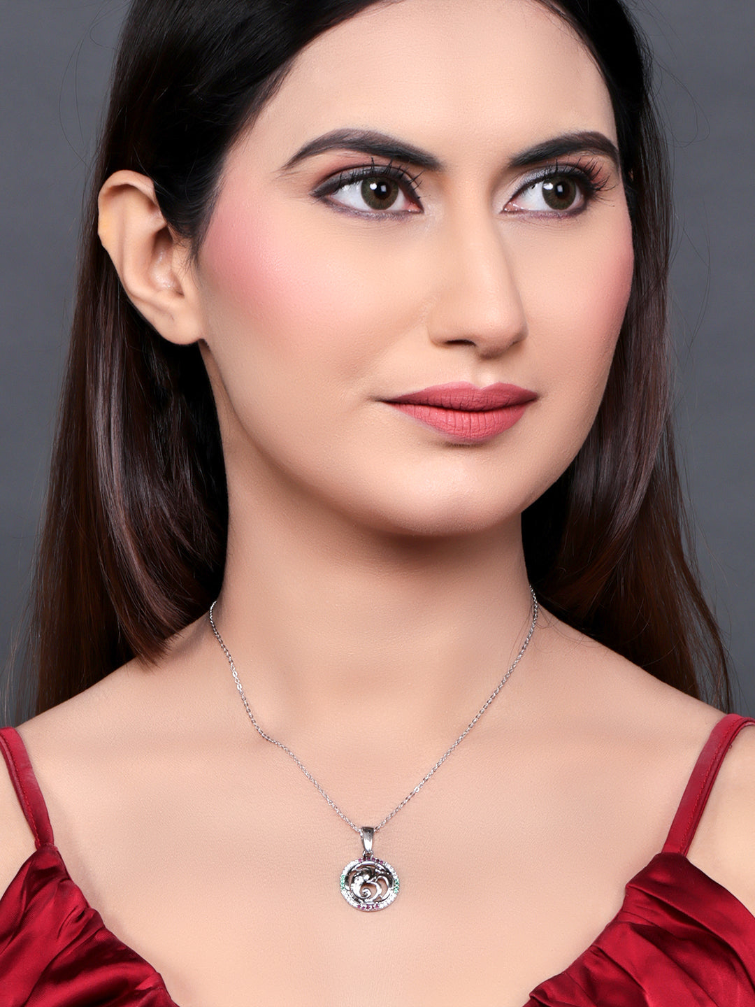 Pissara by Sukkhi Incrediable 925 Sterling Silver Cubic Zirconia Pendant With Chain For Women And Girls|with Authenticity Certificate, 925 Stamp & 6 Months Warranty