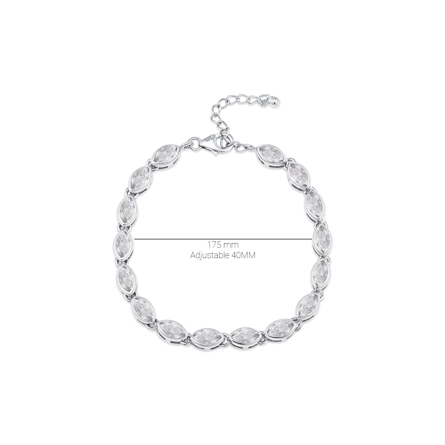 Pissara by Sukkhi Stunning 925 Sterling Silver Cubic Zirconia Bracelets For Women And Girls|with Authenticity Certificate, 925 Stamp & 6 Months Warranty