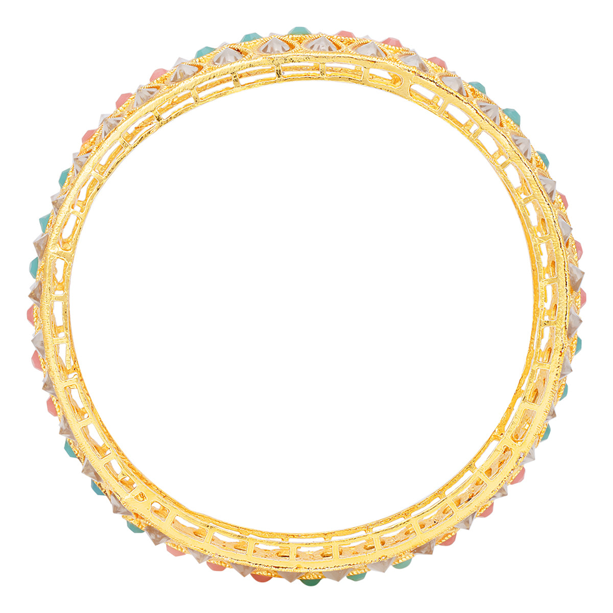 Sukkhi Sublime Gold Plated Traditional (Set of 2) Bangles For Women (B100518_2.8)