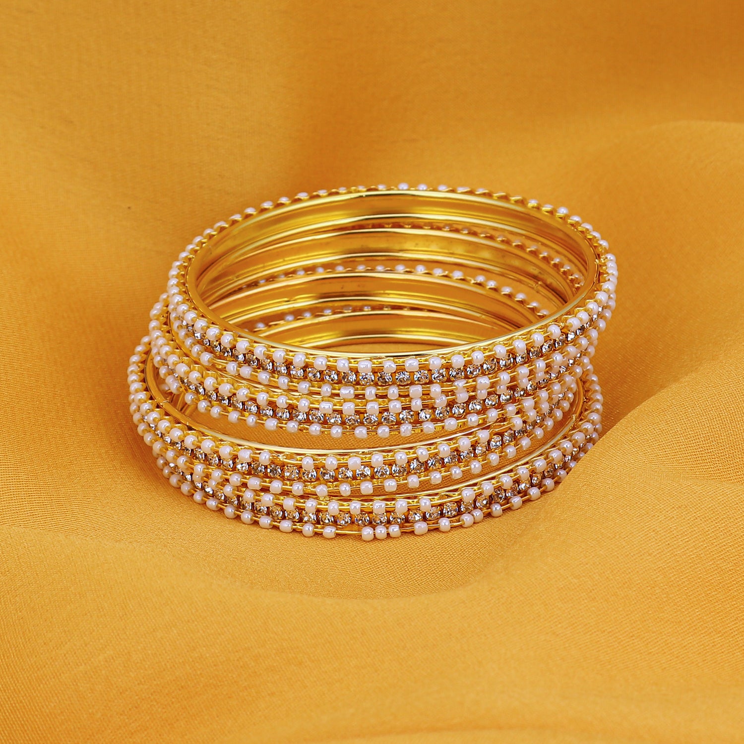 Sukkhi Fascinating Gold Plated AD Bangles For Women Pack Of 4
