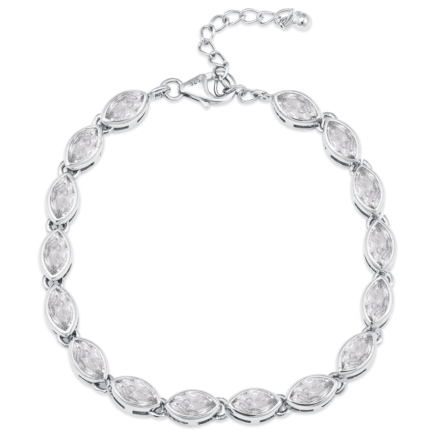Pissara by Sukkhi Stunning 925 Sterling Silver Cubic Zirconia Bracelets For Women And Girls|with Authenticity Certificate, 925 Stamp & 6 Months Warranty