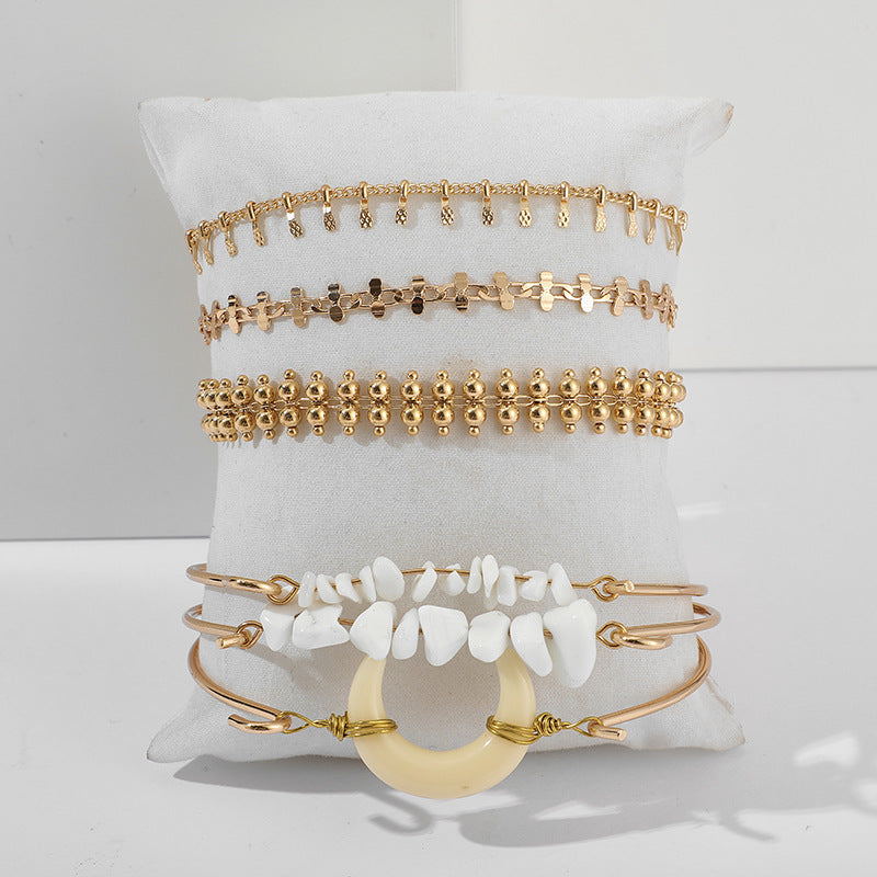 Scintillare by Sukkhi Modish Gold Plated Multi Layered Bracelet for Women