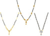 Sukkhi Sparkling Gold Plated Cz Solitaire Mangalsutra Combo For Women Pack Of 3