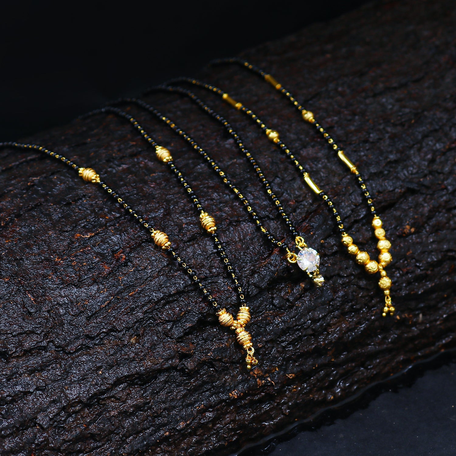 Sukkhi Sparkling Gold Plated Cz Solitaire Mangalsutra Combo For Women Pack Of 3