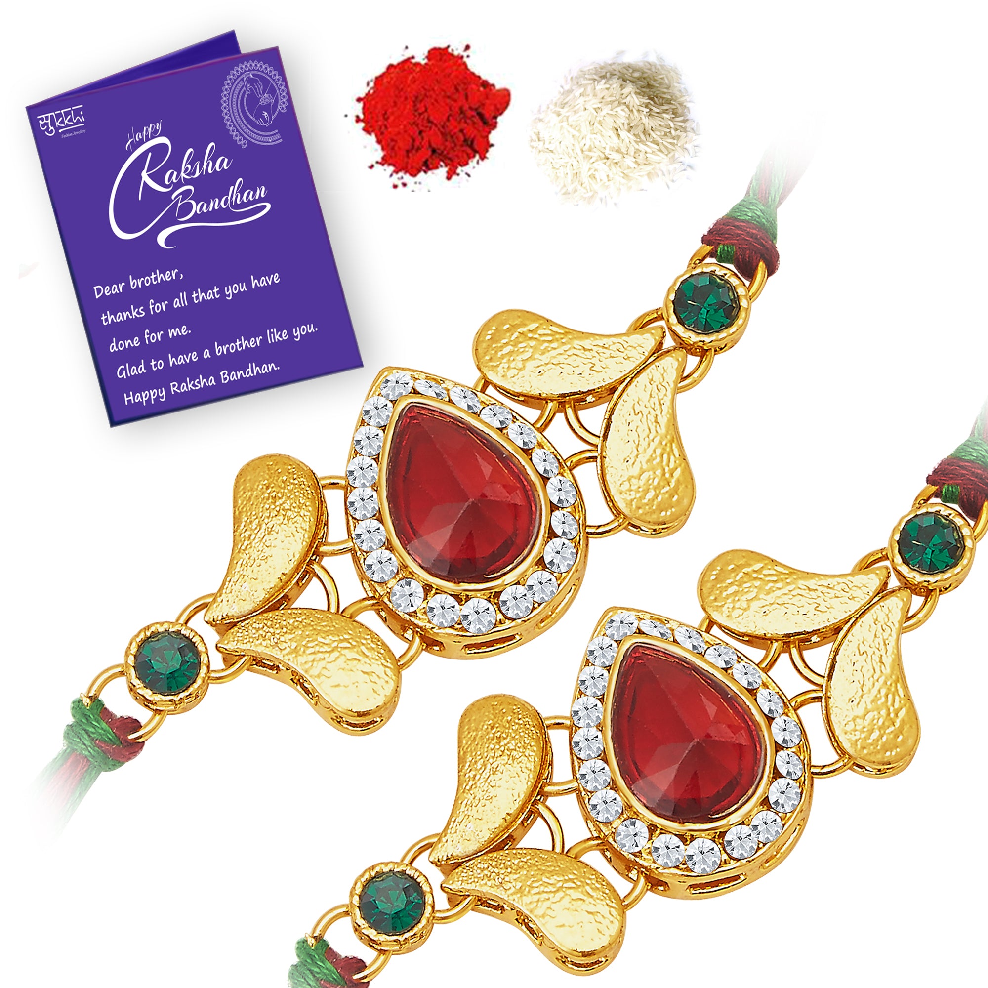 Sukkhi Gold Plated Rakhi combo for men