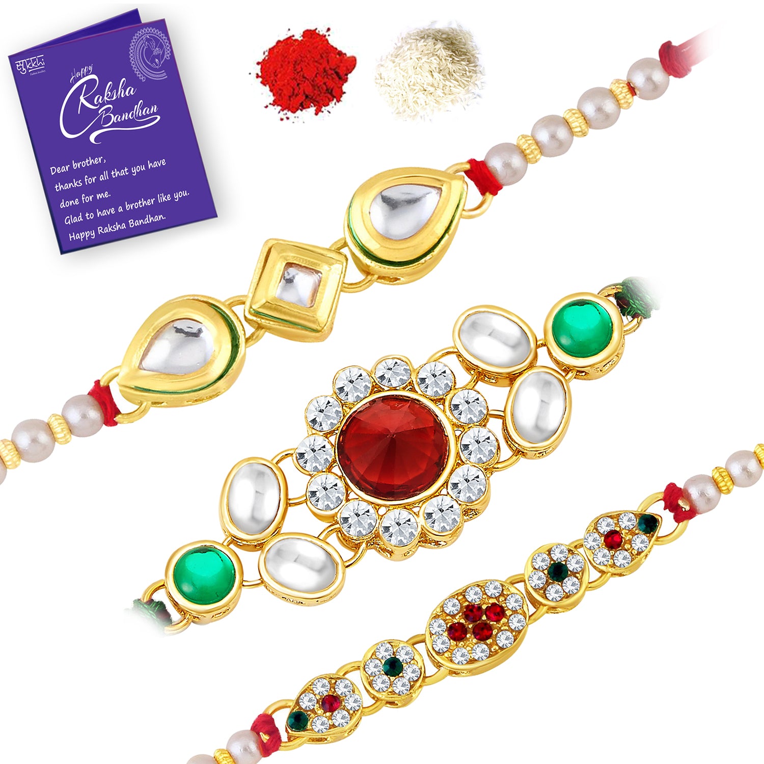 Sukkhi Elegant Gold Plated Rakhi Set for Men