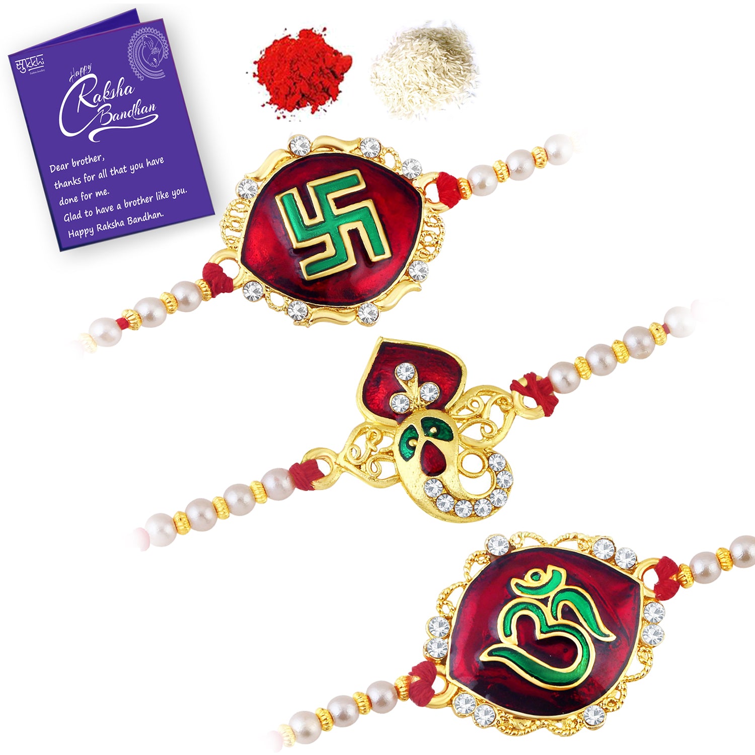 Sukkhi Classic Gold Plated Rakhi Set for Men